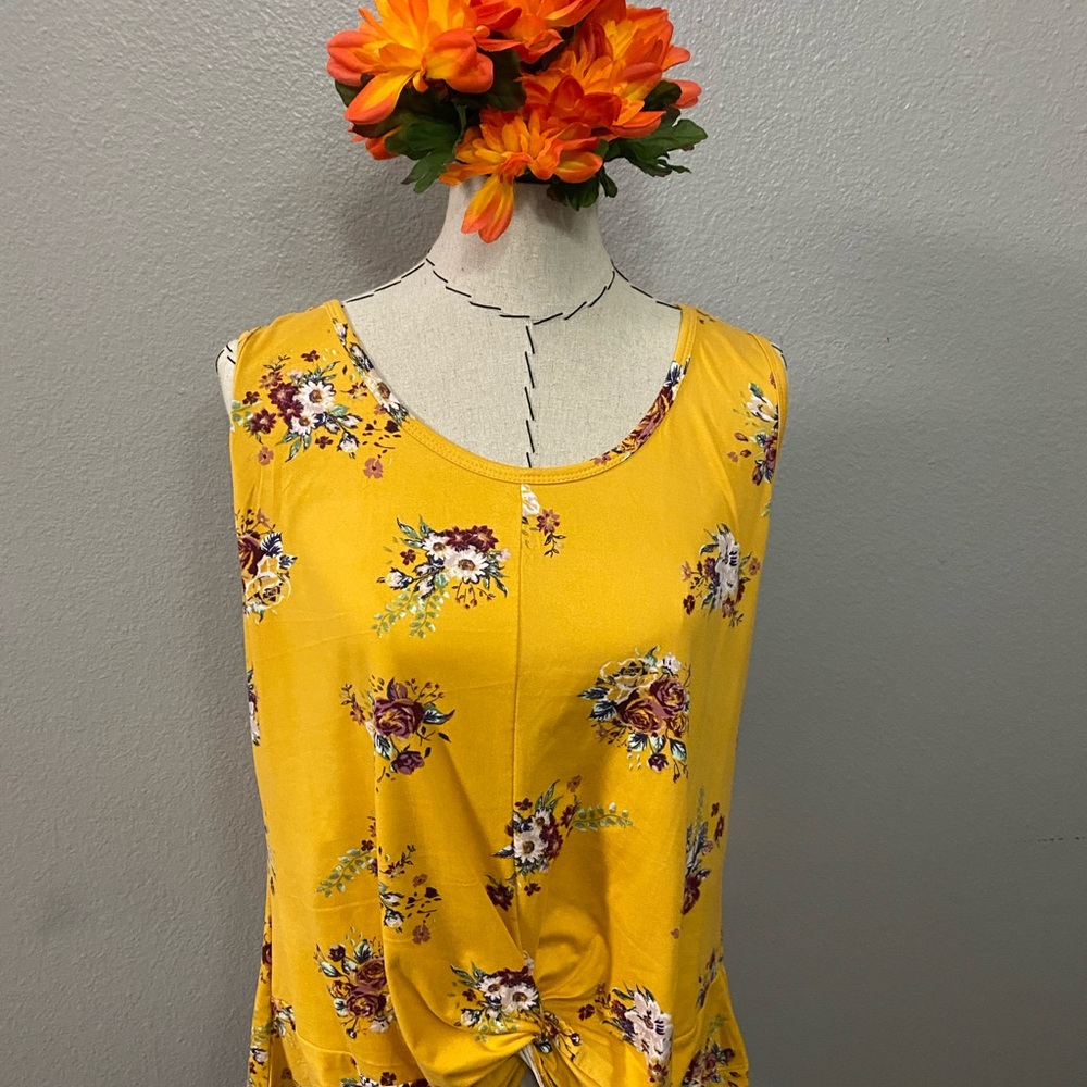 Yellow sleeve with flowers, never used washed